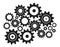 Silhouette gears on a white background