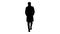 Silhouette Gentleman with medical face mask walking.