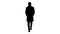 Silhouette Gentleman with medical face mask walking.