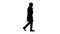 Silhouette Gentleman wearing a protective face mask walking.