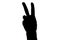 Silhouette of gesture peace