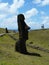 Silhouette of a giant statue of Moai, Rano Raraku, Easter Island