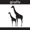 Silhouette Giraffe In Grunge Design Style Animal Icon