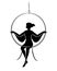 Silhouette of a girl acrobat on a circus ring