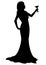 Silhouette girl with cocktail glass