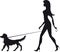 Silhouette of a girl and a dog