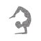 Silhouette of a girl doing yoga, fitness, gymnastics. Pose of yoga. The figure drawn pattern on a white background