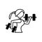 Silhouette girl dumbbell lifting fitness