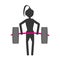 Silhouette girl lifting barbell fitness gym