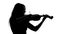 Silhouette of a girl playing the violin