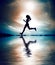 Silhouette of girl running