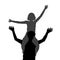 Silhouette of a girl sitting on her boyfriend shoulders