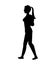 Silhouette girl tail hair walking side