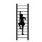 Silhouette girl up climbing stair