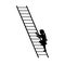 Silhouette girl up climbing stair