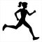 Silhouette of a girl who runs in sportswear. Running, marathon, sports and healthy lifestyle illustration.