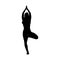 Silhouette girl yoga meditation balance pose exercise