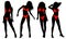 Silhouette of girls in bikinis