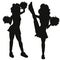 Silhouette Girls are cheerleaders