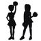 Silhouette Girls are cheerleaders