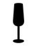 The silhouette of a glass. Champagne glass - black vector silhouette for logo or sign.