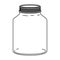 Silhouette glass wide container with lid