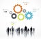 Silhouette of Global Business People Infographic