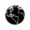 Silhouette globe map world earth business icon