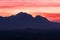 Silhouette of the Gran Sasso in Abruzzo at sunset