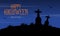 Silhouette of grave scenery for Halloween