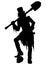 Silhouette Gravedigger with a shovel