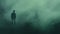 Silhouette In Green Fog Dreamy Realism In Cinema4d