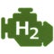 Silhouette of green hydrogen engine