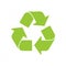 Silhouette of green recycling symbol. Vector illustration. Worldwide attention sign to environmental issues.