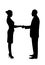 Silhouette. Greeting business people