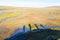 Silhouette of group of people on Glymur trek on Iceland
