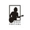 Silhouette Guitarist, Music Rock singer Guitar Player Classic Logo design