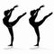 Silhouette of a gymnast woman, vector draw
