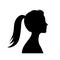 Silhouette hair girl, salon logo sign - vector