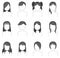 Silhouette hairstyle icon collection set 2