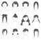 Silhouette hairstyle icon collection set 3