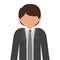 silhouette half body man with formal suit without face