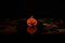 Silhouette Halloween pumpkin on a black background