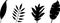 Silhouette hand drawn leaf vector illustration. flower lineart isolated