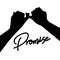 Silhouette of hand Promise  Flat design style vector