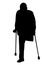 Silhouette of a handicapped man