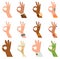 Silhouette hands showing symbol of all ok finger thumb vector illustration.