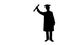 Silhouette of happy graduate young man