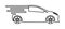 Silhouette Hatchback car. Fast shipping delivery flat icon  for Transport. vector illustration