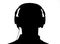 Silhouette of a head with headphones